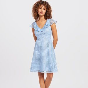 Draper James Lattice Dress Light Blue